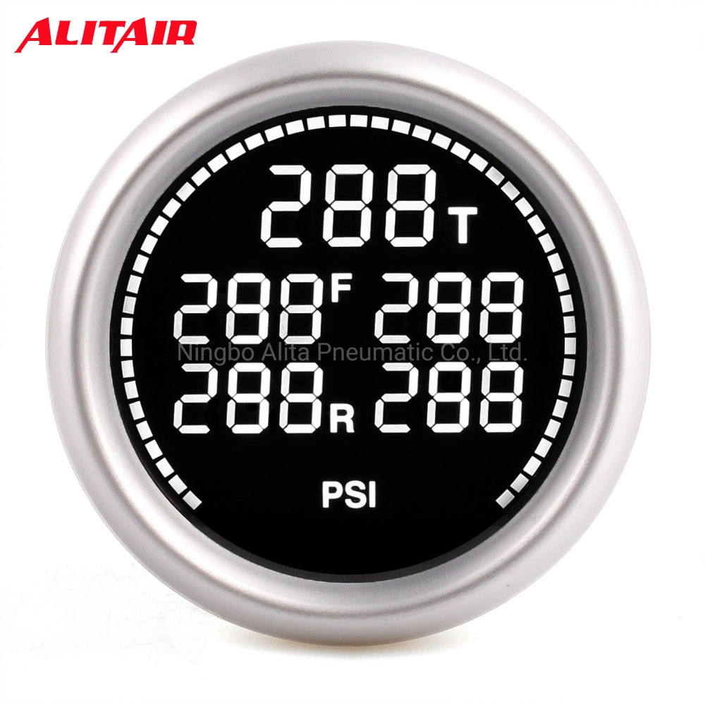 2" LED 5 Display 5 Sensors Suspension Air Ride Bags Digital Air Pressure Gauge