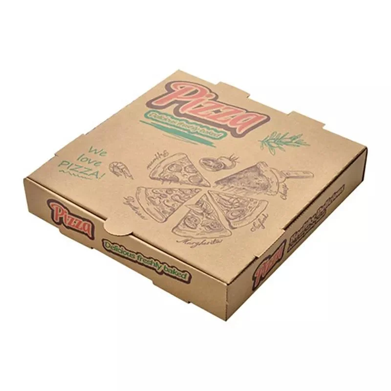 Cheap Corrugated Packaging Pizza Custom Printed Takeaway Brown Pizza Box