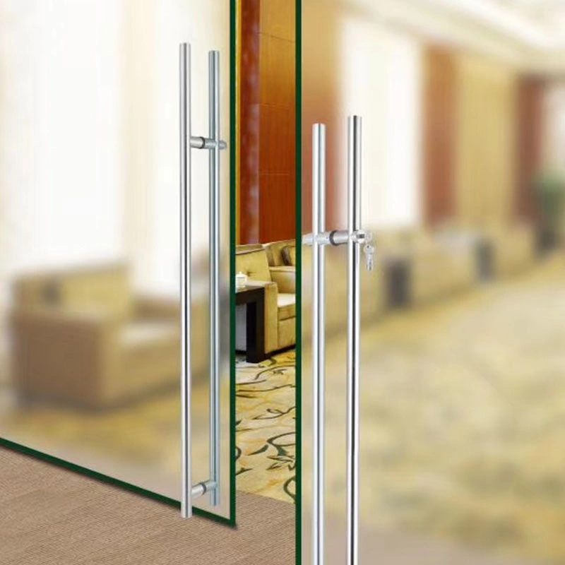 SUS304 Customized Double Sided Push Pull Tempered Glass Door Handle/Recessed Handle