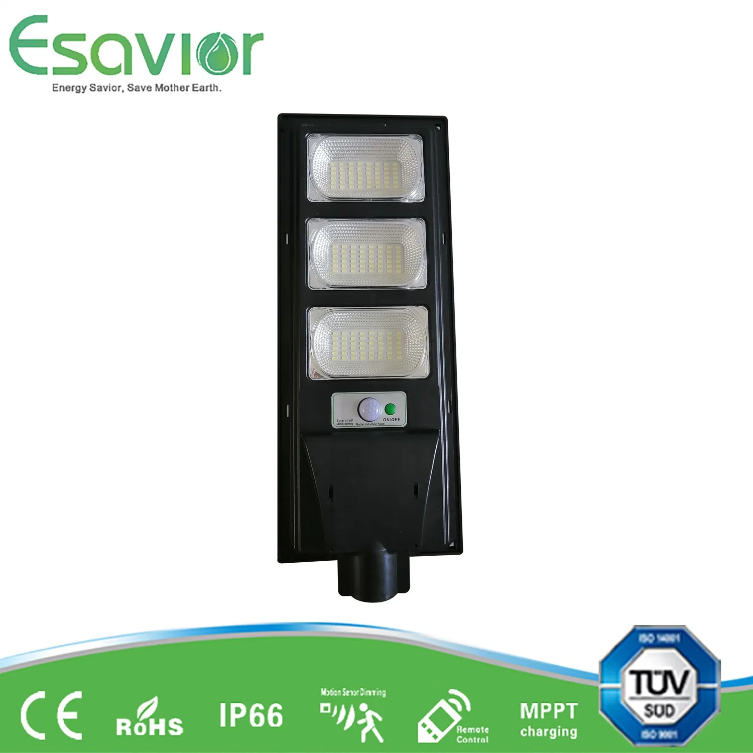 Esavior 90W All in One LED Solar Light 3 Series for Pathway/Roadway/Garden/Wall Lighting
