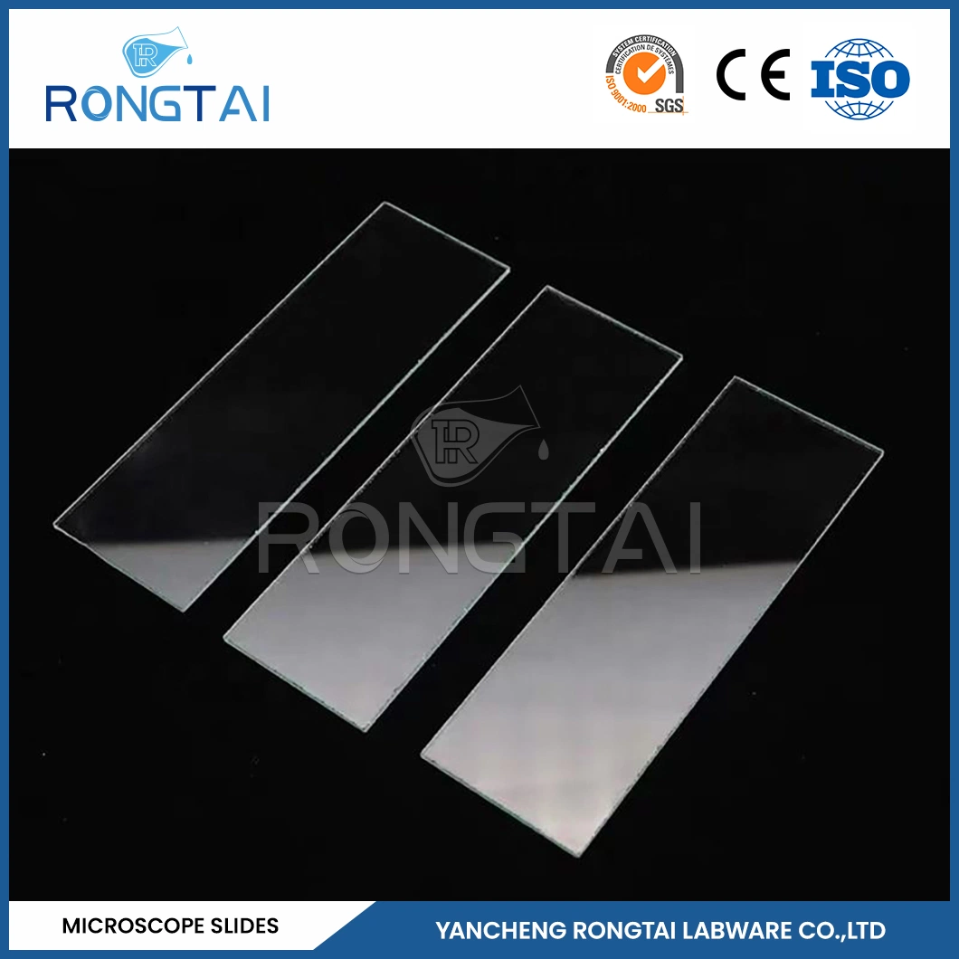 Rongtai Medical Laboratory Equipment Manufacturing Frosted End Glass Slide Chine 7101 7102 7105 7107 7109 lames de microscope concave