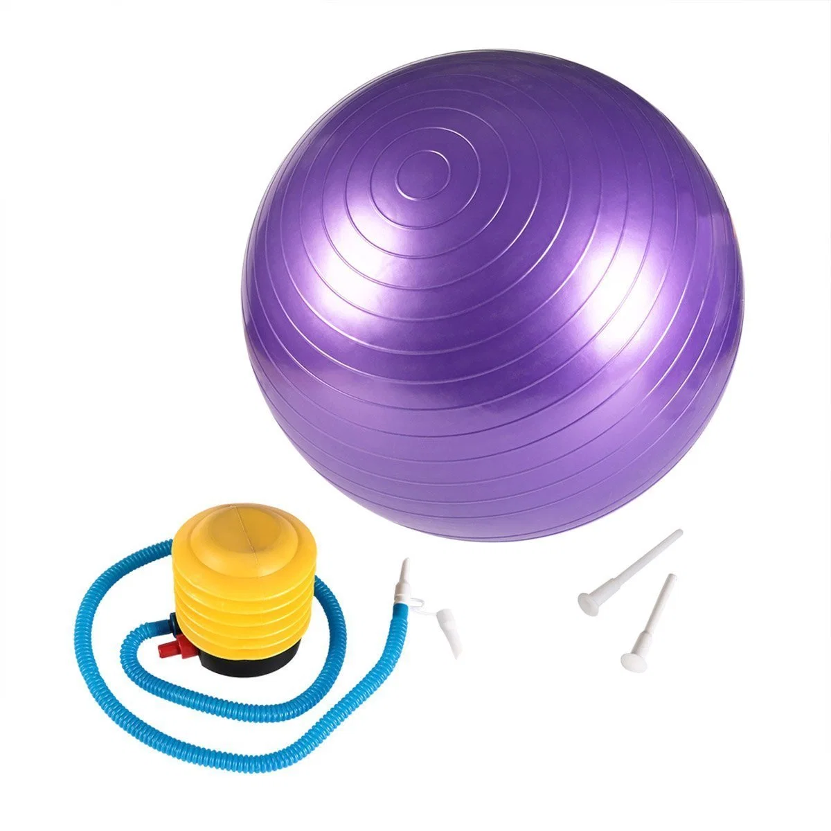 55cm 65cm 75cm Balle de yoga de gymnastique d'exercice colorée en PVC avec pompe à air.