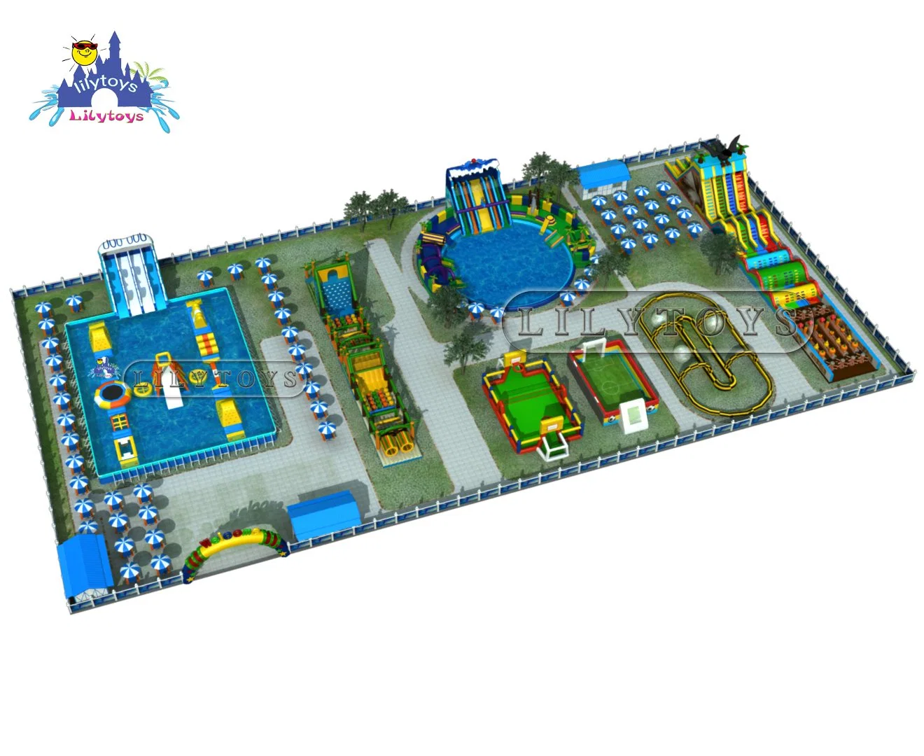 Inflables Lilytoys Parque Acuático, el Equipo de Parque de la piscina, parque de atracciones de los precios