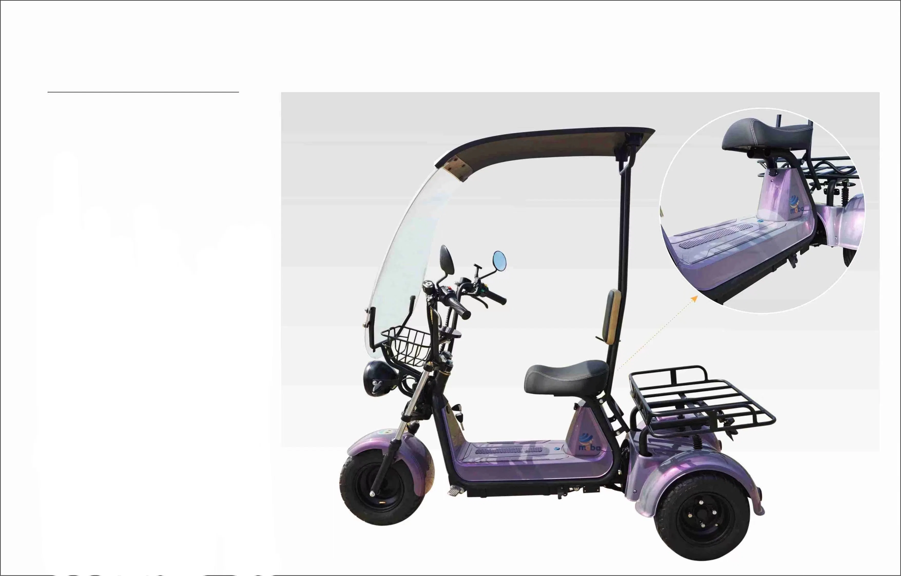 Neues Design 2000W elektrische Dreiräder 3 Rad Elektro-Scooter Citycoco Trike Erwachsene 40Ah große Batterie, lange Reichweite