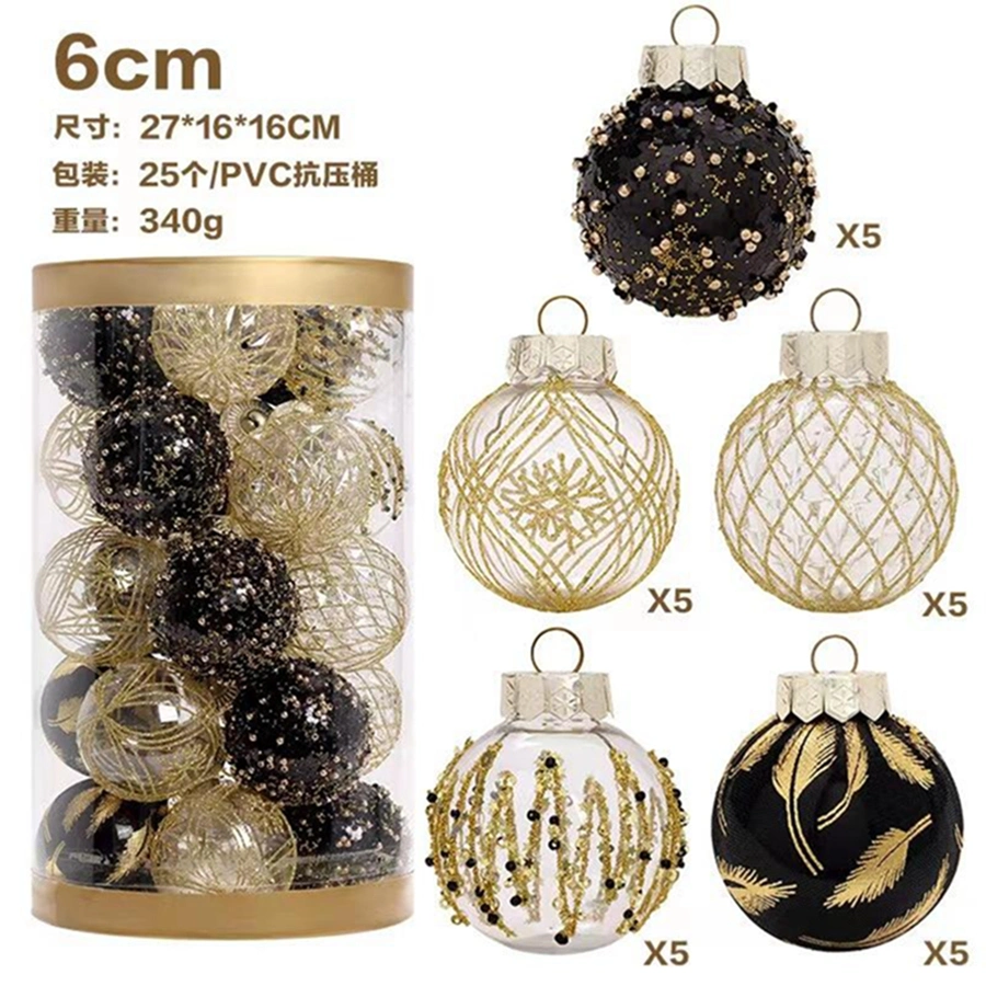 6cm 25PCS Fashion Christmas Tree Decorations Plastic Decorative Ornaments Colorful Christmas Balls