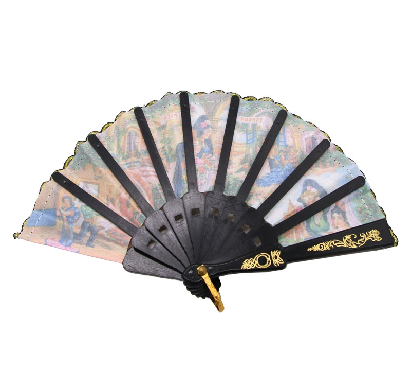 Classique dentelle main Fan Spanish femmes main Fan plastique dentelle/tissu/papier Ventilateur manuel