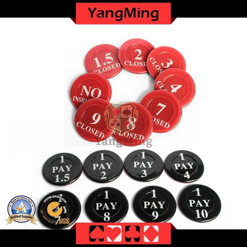 Factory Custom Casino Poker Table Dedicated Plastic Insurance Code for Set 40mm (YM-NC01)