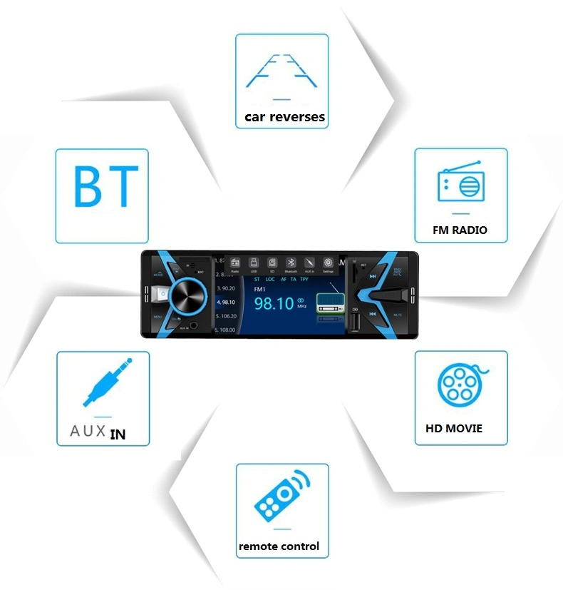 1 DIN MP3/MP5 Player&amp; Voiture de l'autoradio lecteur de musique audio et vidéo de 4 pouces