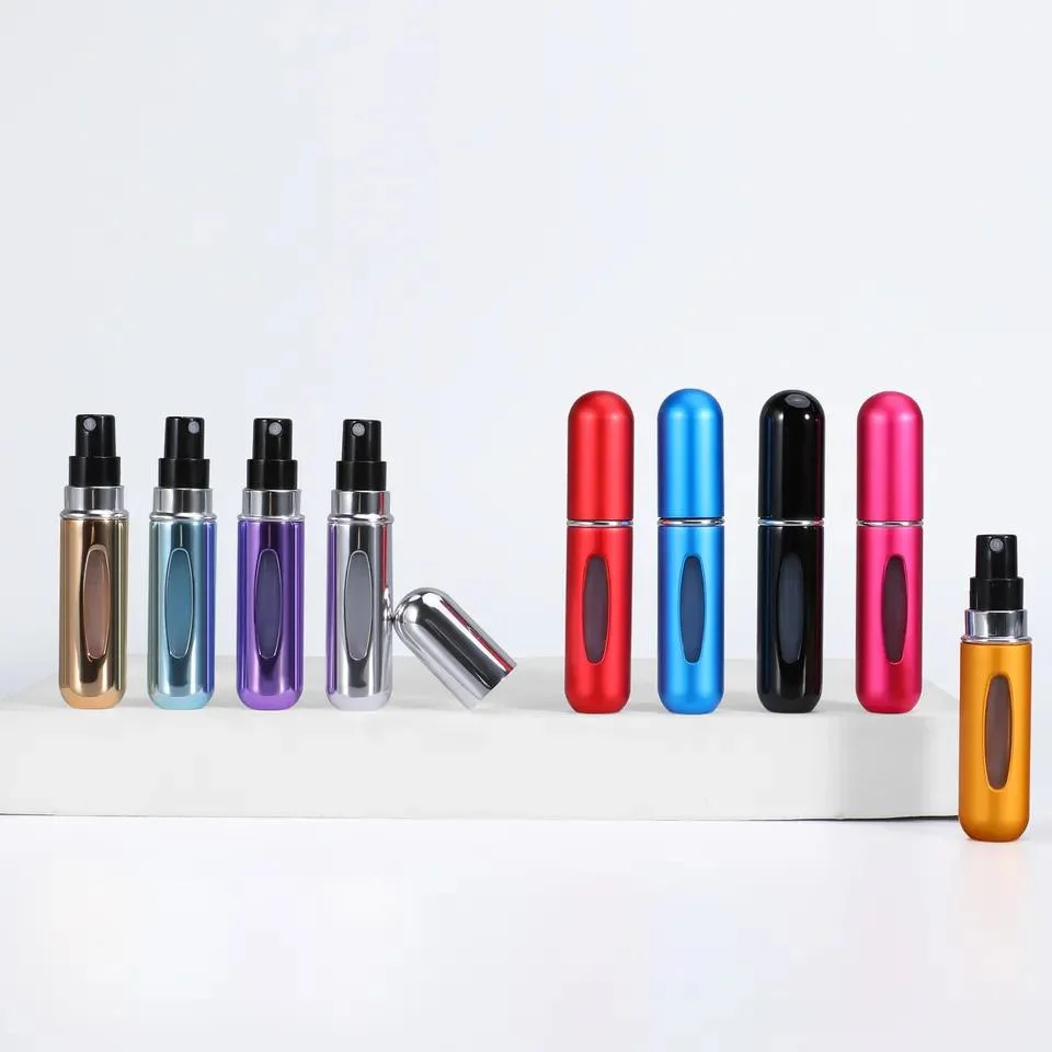 Aluminum Atomizer Refillable Empty 5ml Mini Plastic Perfume Spray Bottle Packaging Cosmetic Perfume Container