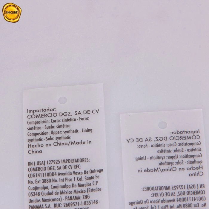 Sinicline Garment Accessories Textile Heat Transfer Print Label with Logo