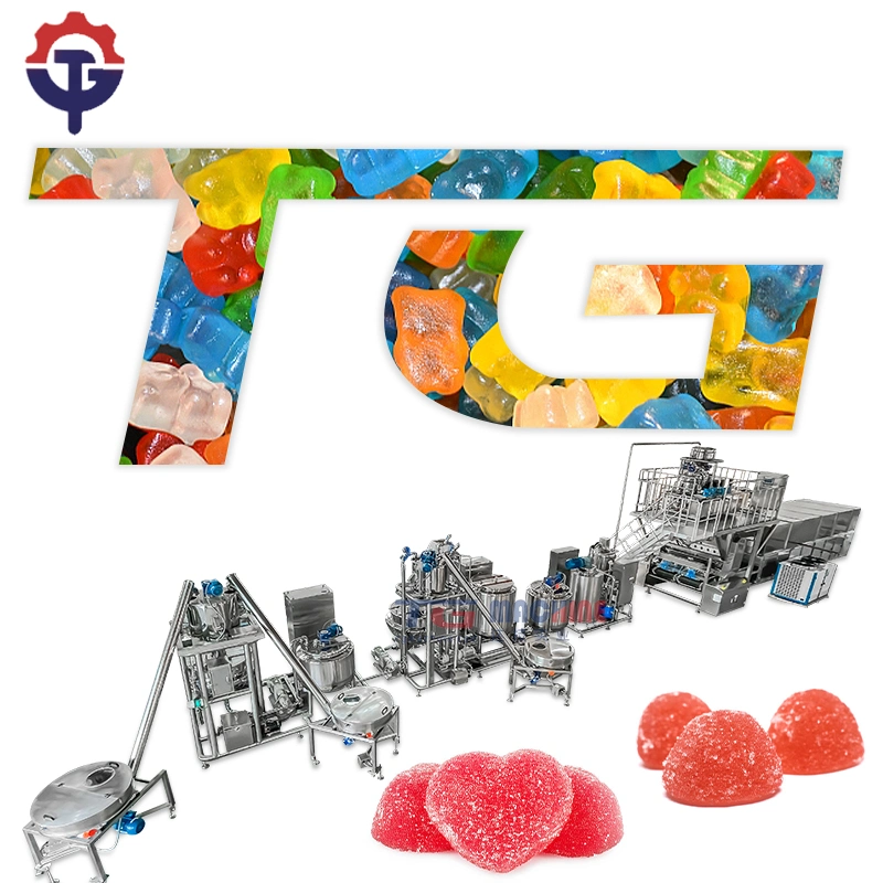Tg plus grande capacité des normes de sécurité de la saveur de framboise et de Blueberry Gummy Candy Bear Making Machine ligne de producton avec la CE