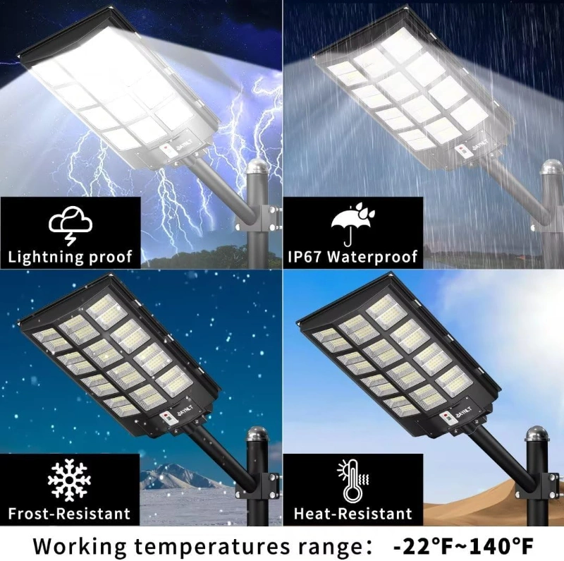 Best Solar Panel Streetlight IP67 Outdoor Waterproof Wall Garden Lamp 600W 900W 1200W Integrated All in One LED Solar Light