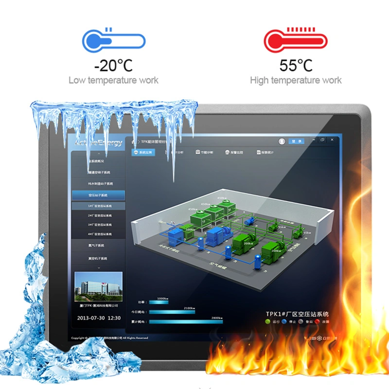 Support de bureau IP65 en option moniteur à écran tactile étanche boîtier sans ventilateur PC industriel personnalisé avec GPIO