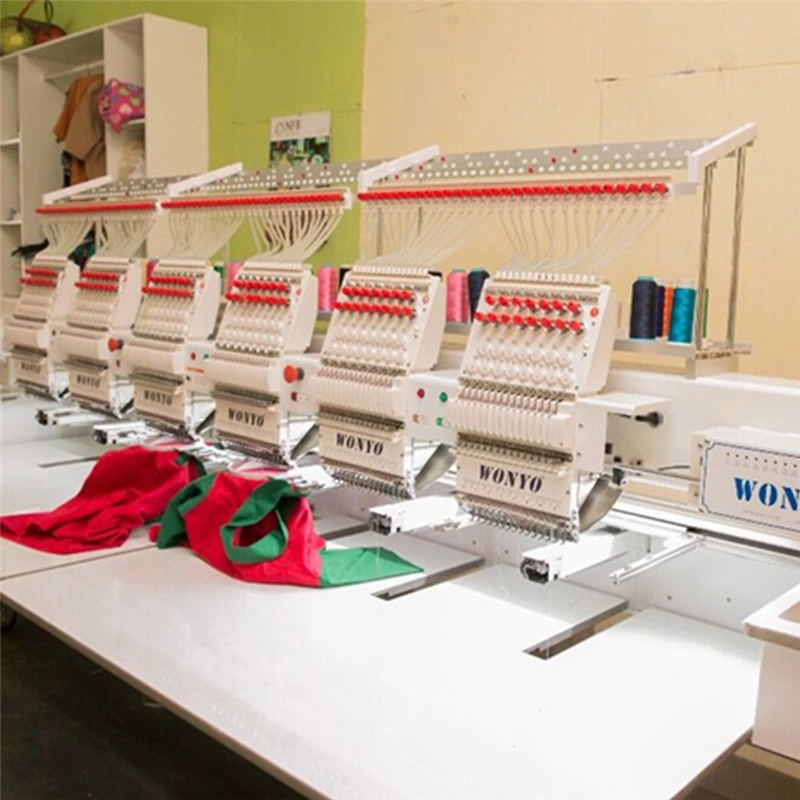 Industrial Textile Computer Tubular 6 Head Embroidery Machine for Polo Shirt Logos