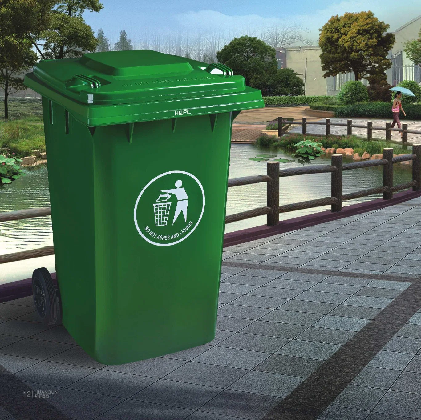 360L/660L/1100L Outdoor Large Recycled Trash Can Plastic Waste Garbage Bin with Lid and Wheels