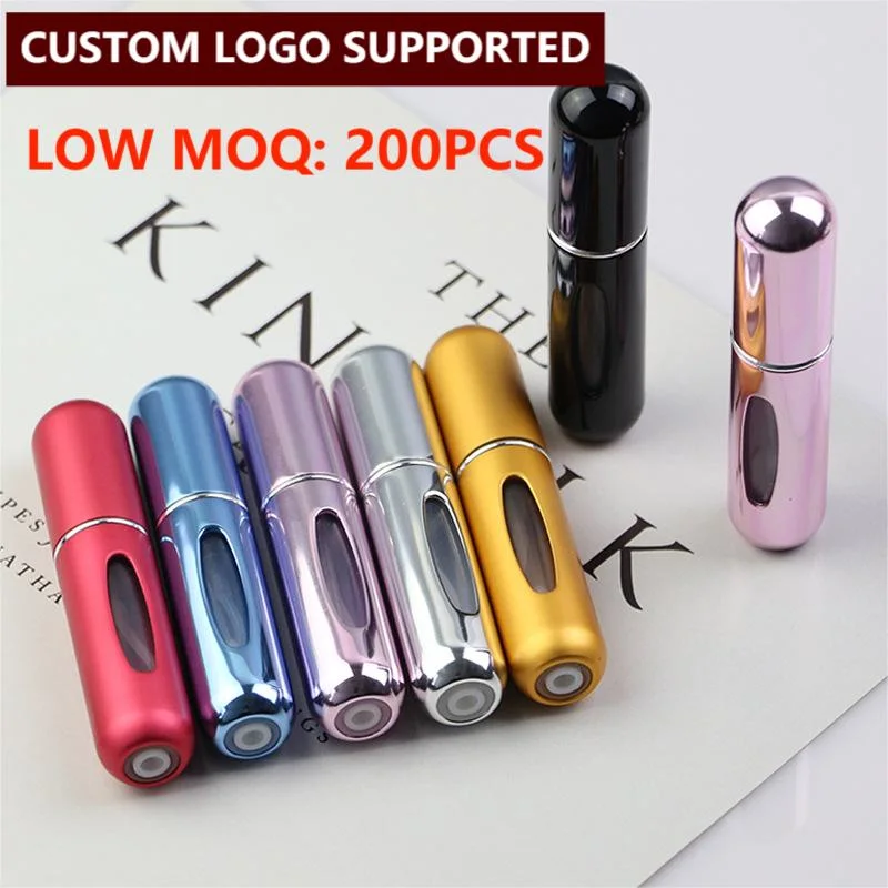 Low MOQ OEM ODM Metal Perfume Container 8ml Aluminum Atomizer Bottle Sprayer Glass Perfume Bottle with Customized Box Packaging Custom Logo Supported