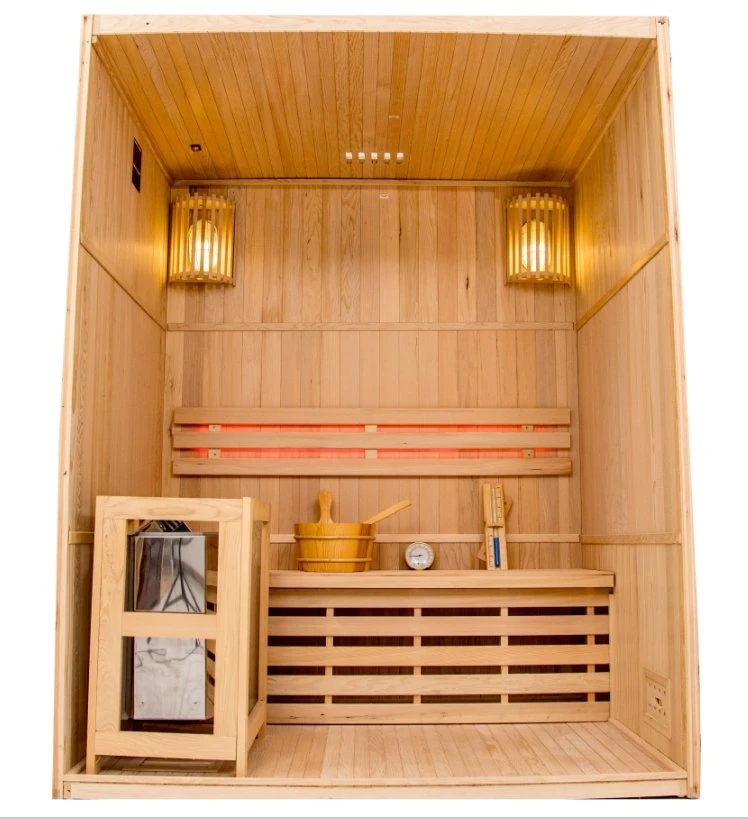 2023 Nuevo Saunas Finlandesas con Harvia calentador sauna de madera para interiores de estilo tradicional sauna de vapor seco