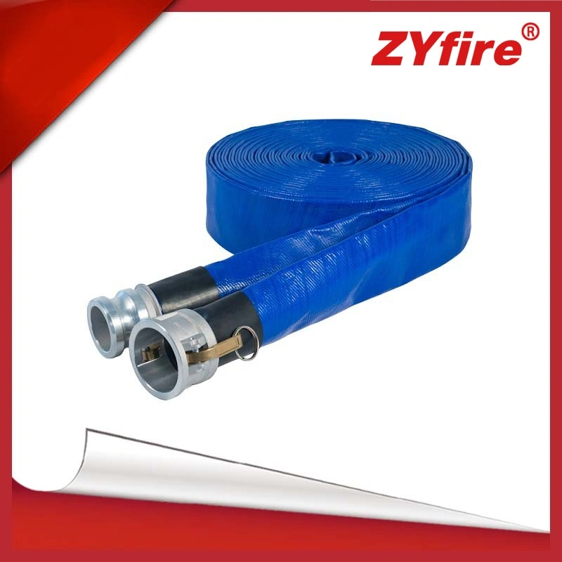 4 Inch X 100m Large Diameter Blue PVC Layflat Hose, Water Discharge Pump Irrigaton Lay Flat Delivery Hose