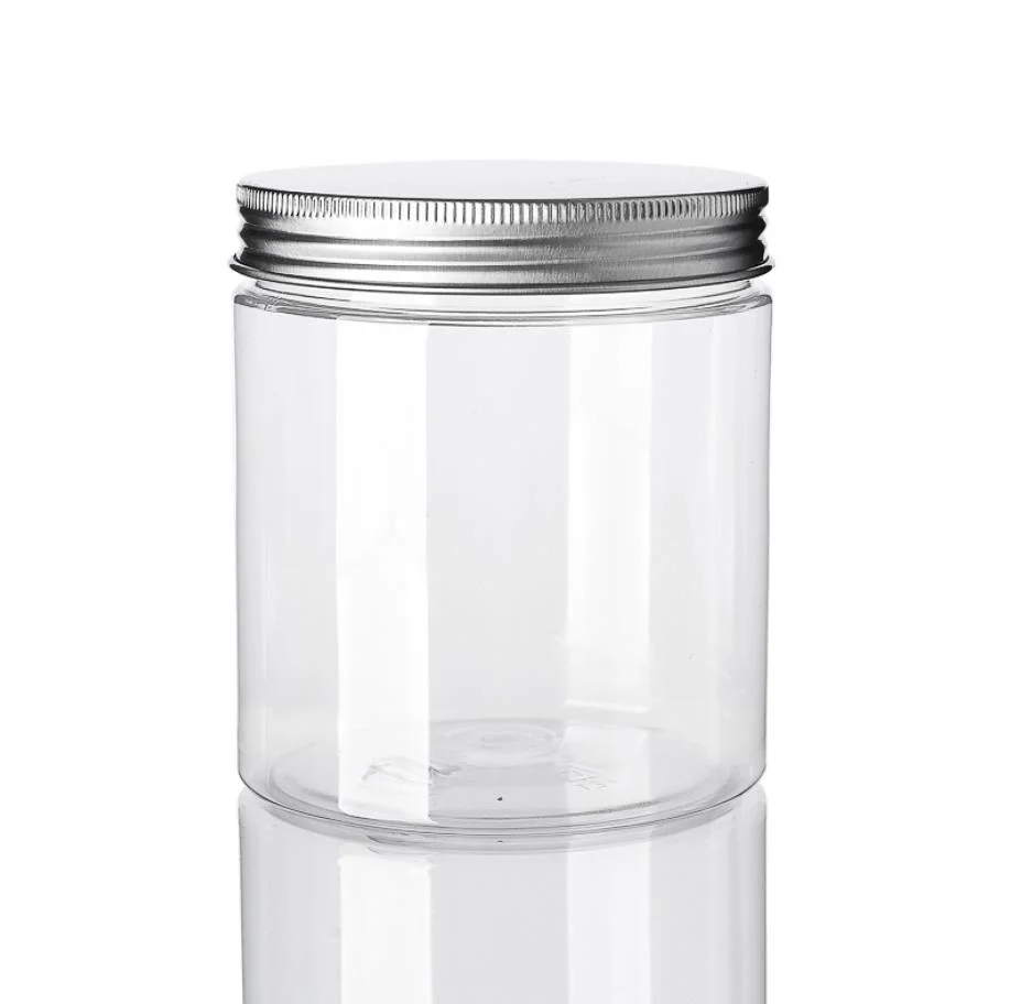 200-1500ml PET transparent large bouche ronde en spirale pots en plastique du miel de l'écrou de la sauce de biscuit de boîtes de conserve