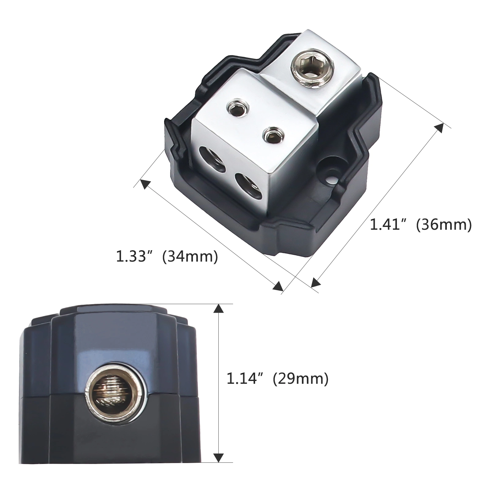 Edge Sdb12p 2 vías de distribución de energía Mini Bloque 1 X 4/8 el medidor en /2x8/10manómetro de distribución de energía a tierra el bloque de distribución