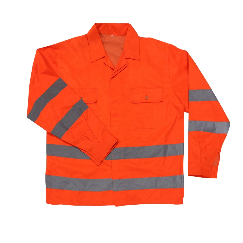 Safety Workwear Fluorescent Orange Security High Visibility Long Sleeve Shirt