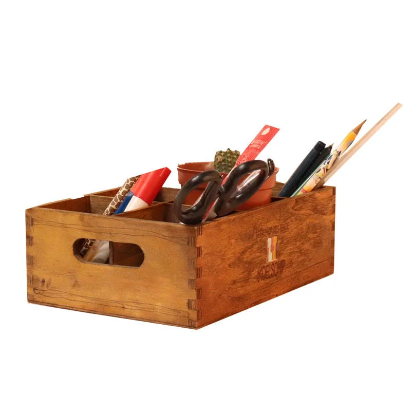 سعر المصنع خشبي مخصص / خشب بولونيا / Pine Desktop Box مع مقابض لـ تخزين القلم/الأدوات/الألعاب/المجوهرات