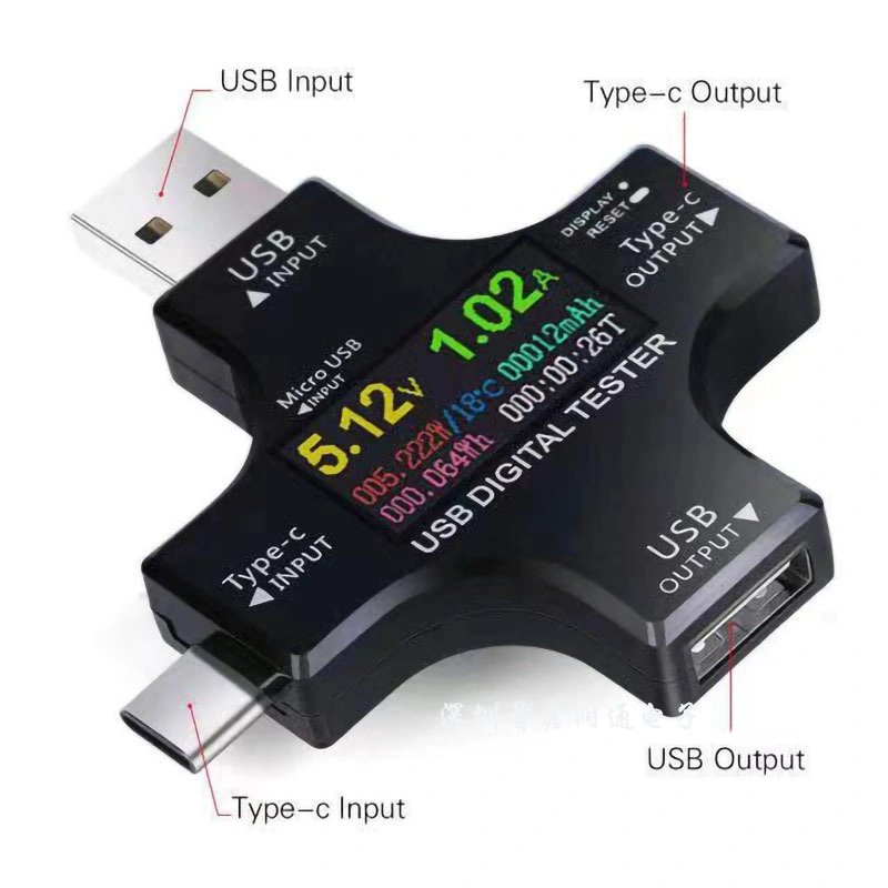 Hot Selling Multifunktions-USB-Sicherheitstester Spannungsprüfer USB 2 In 1 Typ C Pd USB-Leistungsstromspannungsmessgerät Spannungsprüfer