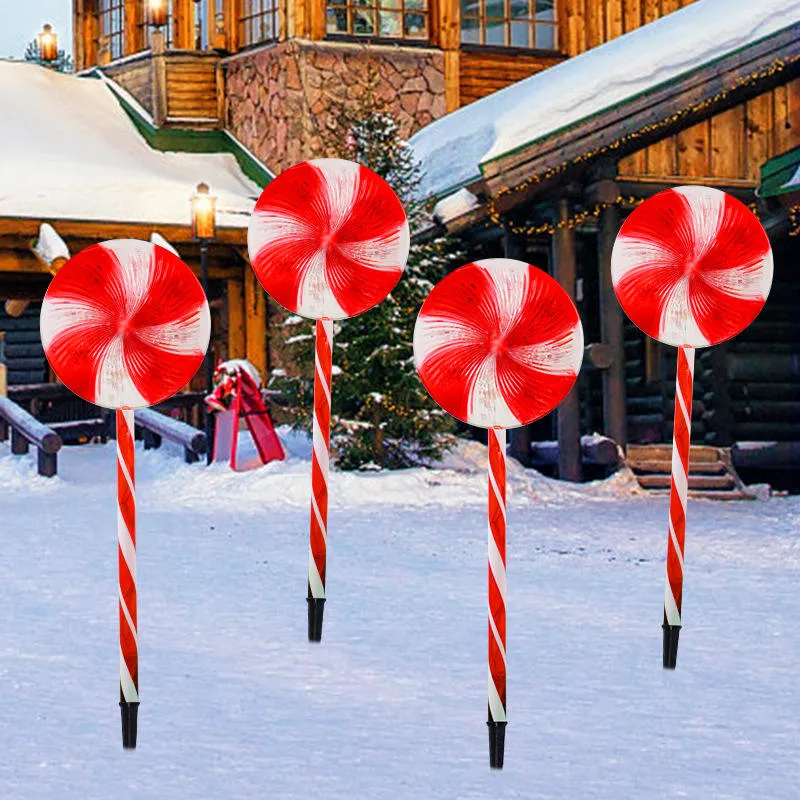 Cuatro en uno de masa solar Solar lámpara montada en Navidad dulces dulces de la luz de Patio decorativos Bar las luces de Navidad