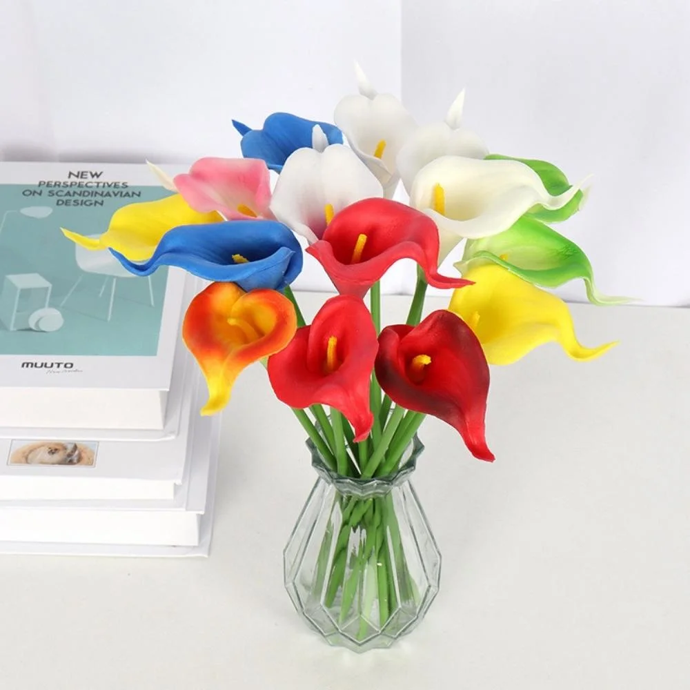 Künstliche Blume Calla Lily Arrangements natürliche Seide Blumen für Braut Bouquet Home Dekor Wyz22082