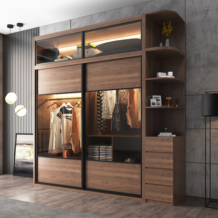 Moderne Möbel Lack Massivholz Schlafzimmer Kleiderschrank Montage Multi-Layer-Lagerung Begehbarer Kleiderschrank Design Schlafzimmer Kleiderschrank