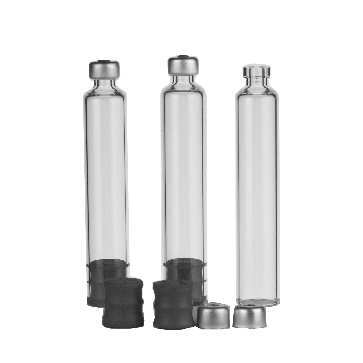 1,8ml 3ml Pharmazie Flüssigglas Barrel Cartridge mit Stecker Aluminium Kappe