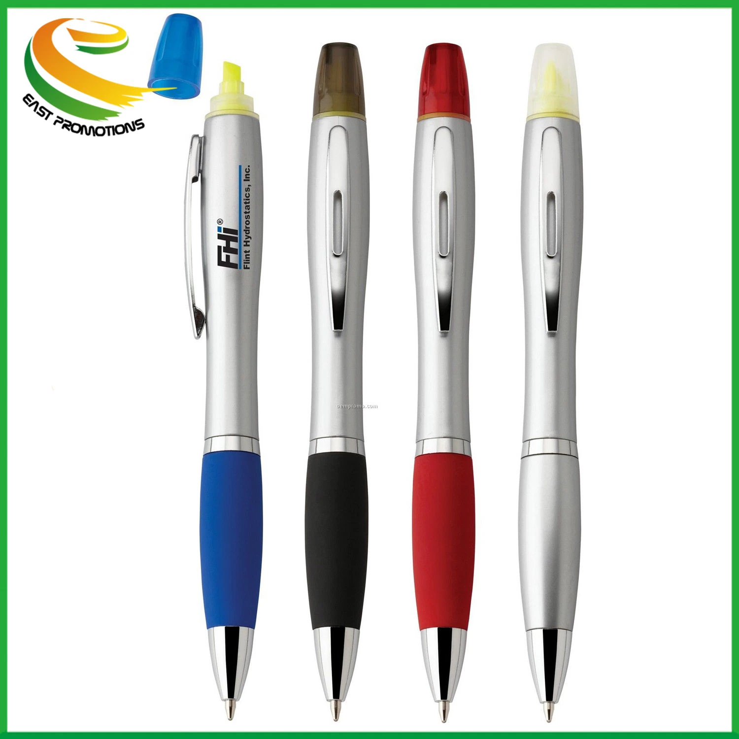 Two Side Colored Eco Friendly Highlight Ballpoint Pen