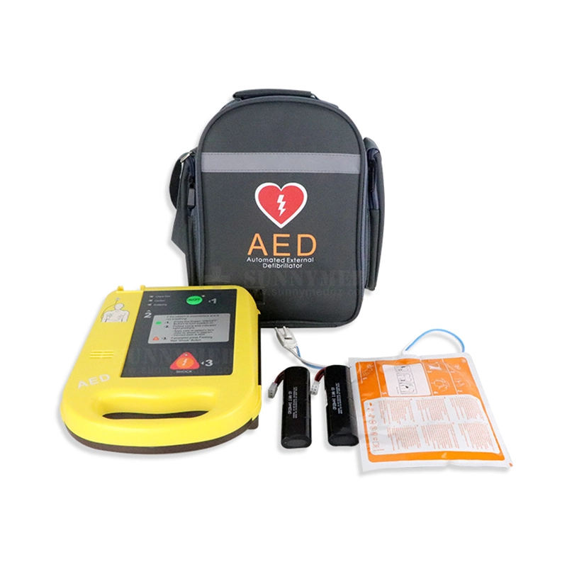 Sy-C025 Medizinische Notfallausrüstung Tragbarer Herzschrittmacher AED automatisierter externer Defibrillator Mit Englisch/Spanisch