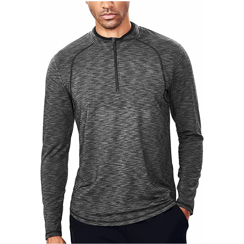 Outdoors Performance T-Shirt Men's Quarter Zip Tops Clothes Men T-Shirt