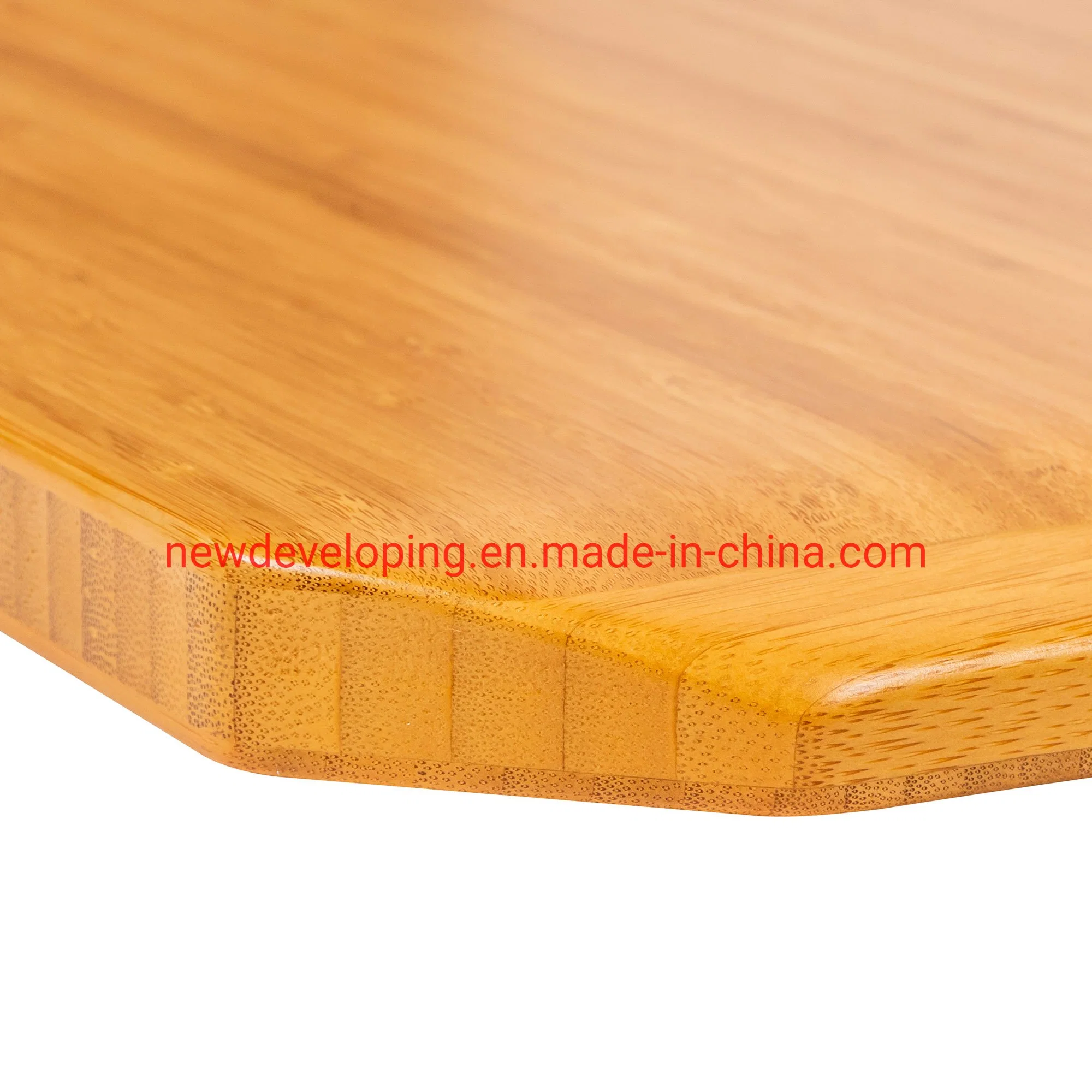 Natürlicher Fester Bambus Eckrechnertisch, Höhenverstellbarer Sit Standtisch