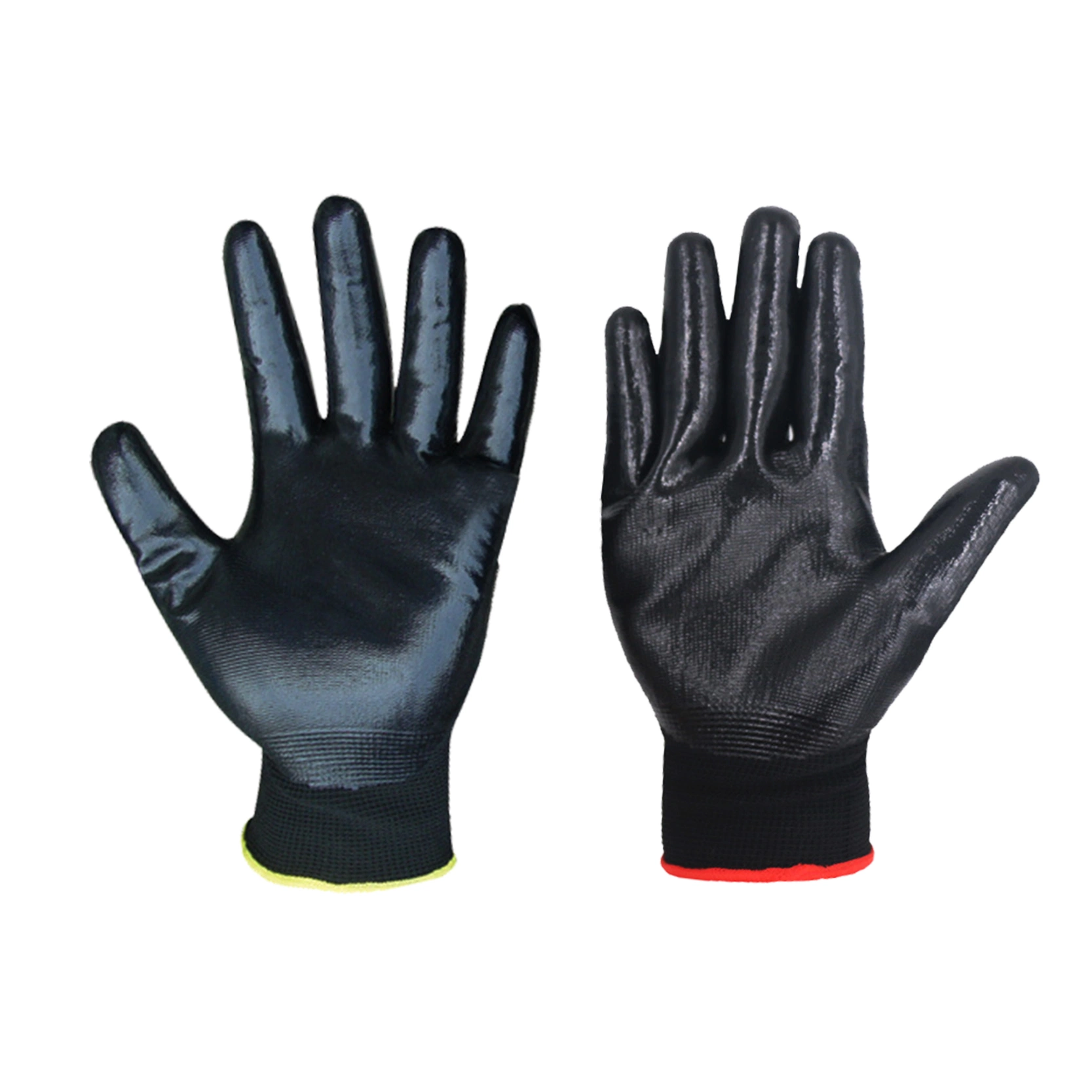 Guantes De Nitrilo Labor Protection Safety Hand Gloves Oil Proof 13G Ployester Shell Nitrile Coated Construction Work Gloves