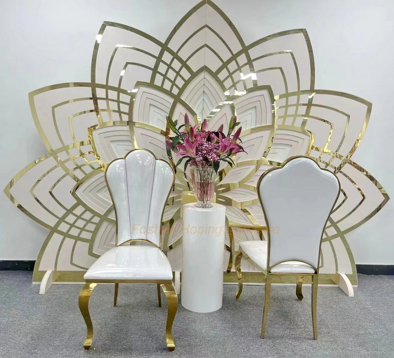 Gold King Throne High Back Wedding Background Decor Dining Chair