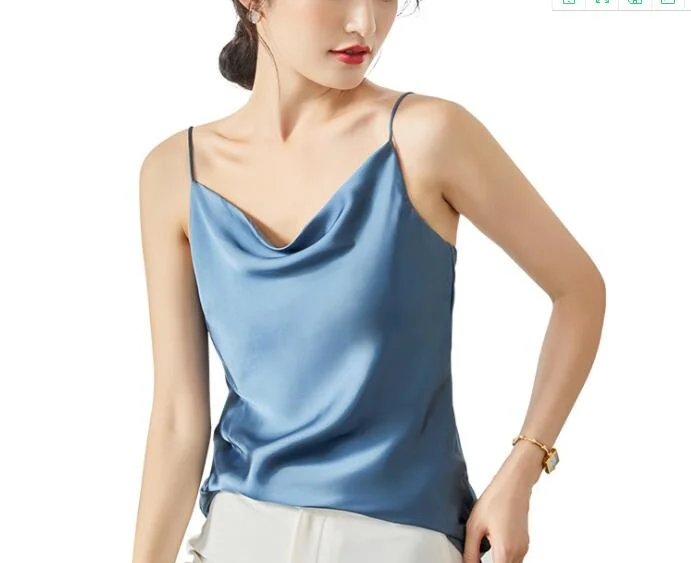 Custom Wholesale/Supplier Women Pure Silk Tank Top Summer Camisole Top