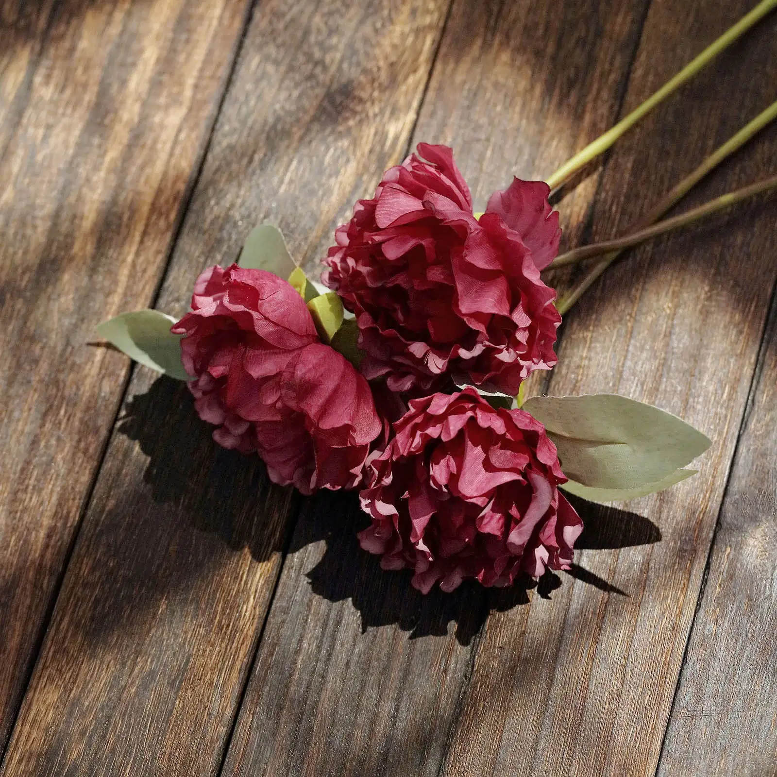 Fleurs artificielles en soie décoratives en or rose de qualité supérieure avec toucher réel, bouquet en plastique de pivoines.