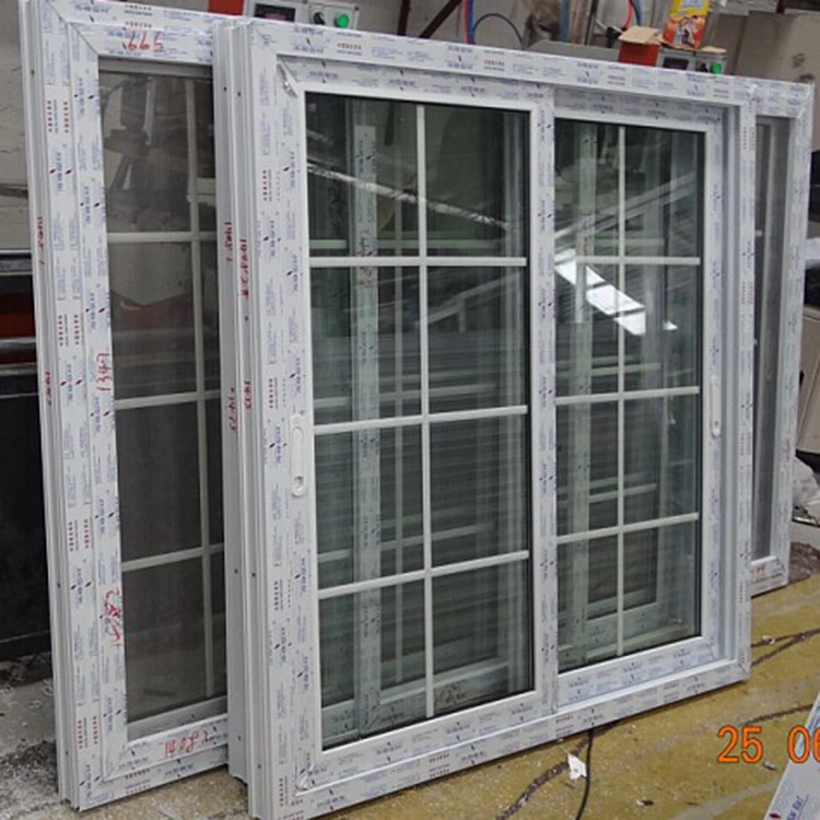 High quality/High cost performance PVC Sliding Window with Grill Design