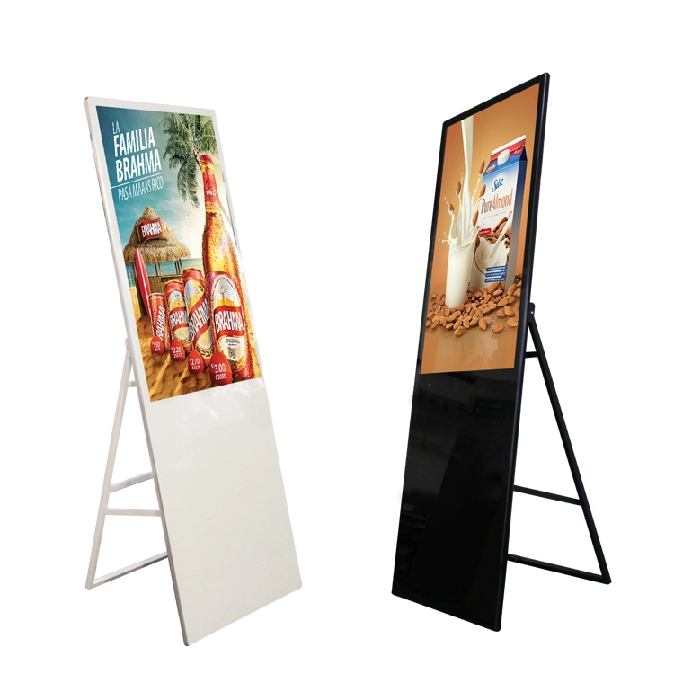 43-inch-de-chaussée de la publicité de pliage permanent de l'écran LCD à LED de signalisation numérique vidéo Portable Media ad Player pour Restaurant/hôtel/Promotion