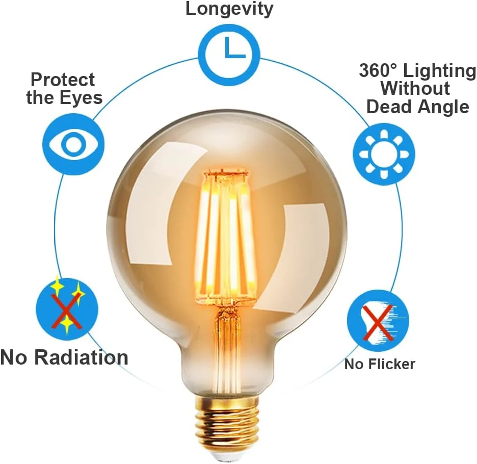 Luz LED no atenuable de bajo consumo de energía de color ámbar Halolite 10W E27 G80