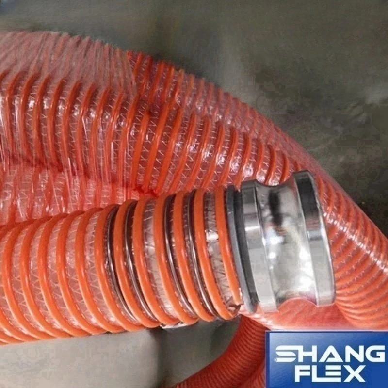 2inch X 20FT Orange PVC Suction & Fiber Composite Hose Assembly with Aluminum Type C+Type E Fittings