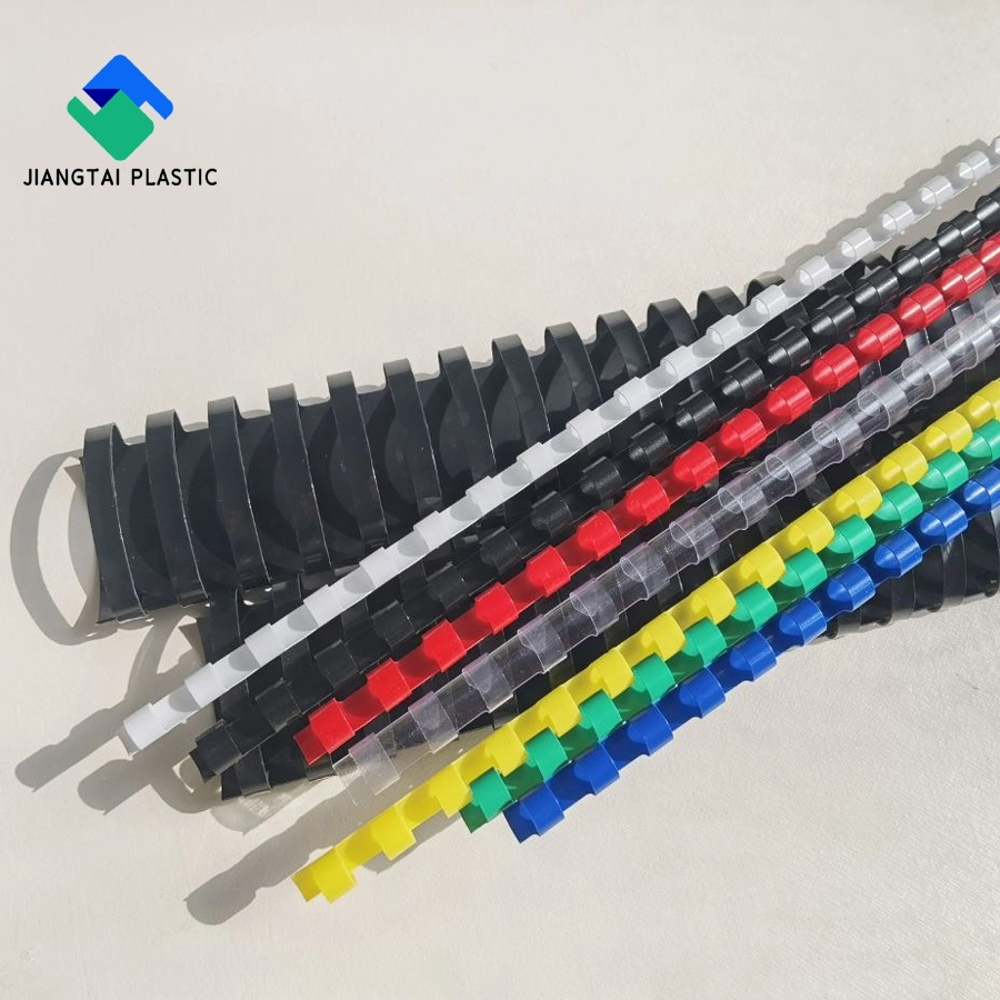 Jiangtai portátil suministros de oficina encuadernadora de caucho plástico durable el enlace de peine de plástico de los anillos el anillo de enlace