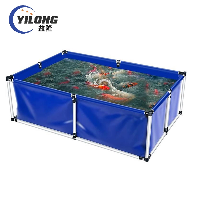 Fish Breeding Customized Steel Frame PVC Reinforced Tarpaulin Portable Rectangle Rectangular Water Tank 500 Liter