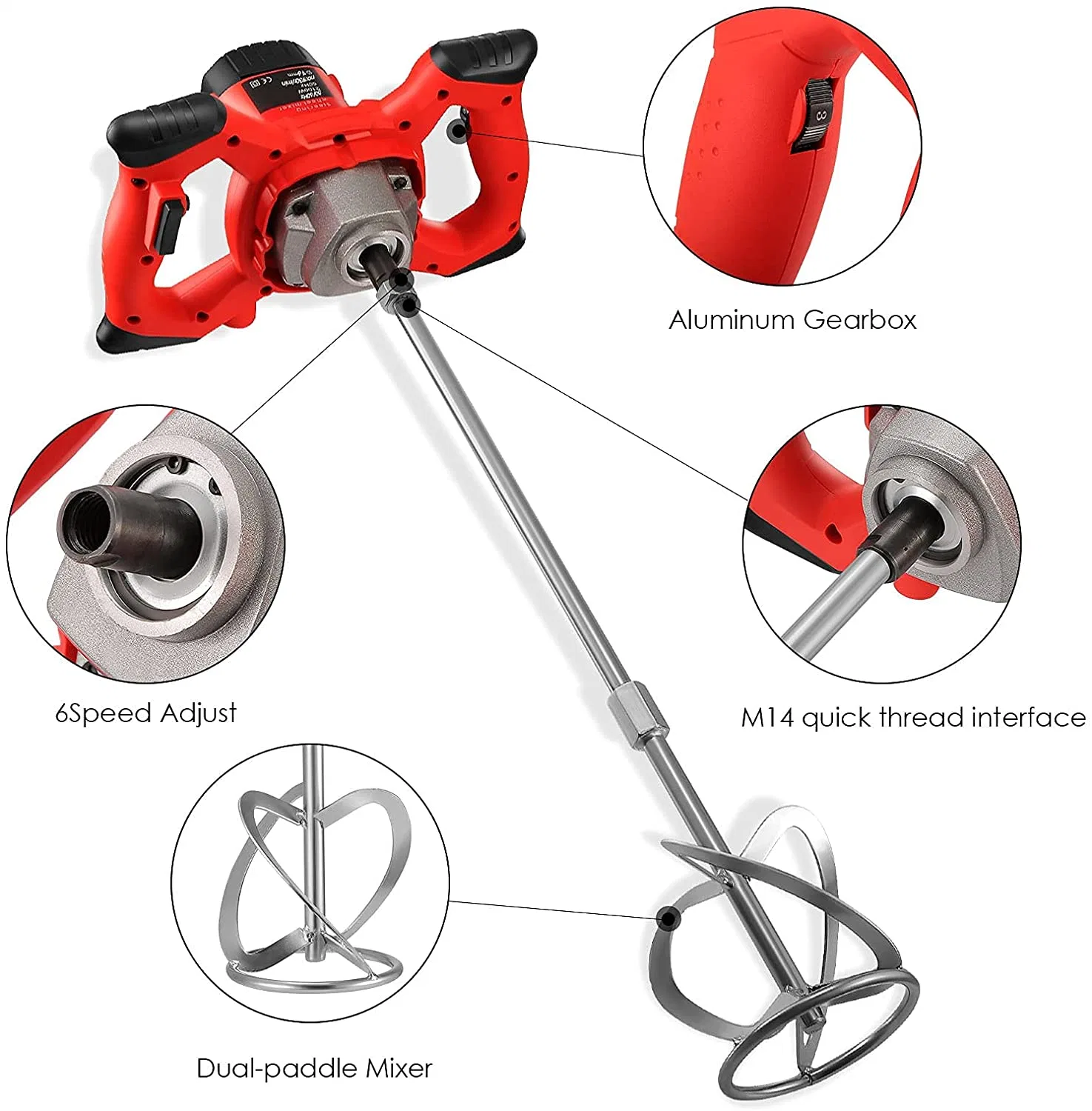 2022 New-Multi Hand-Held-Construction Machine-Electric Concrete Mixers-Power Tools