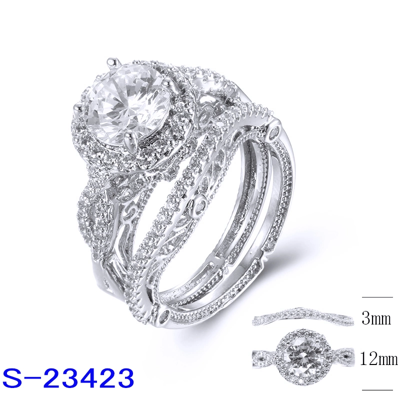 925 Sterling Silver Fashion Jewelry CZ Stone Engagement Ring for Women