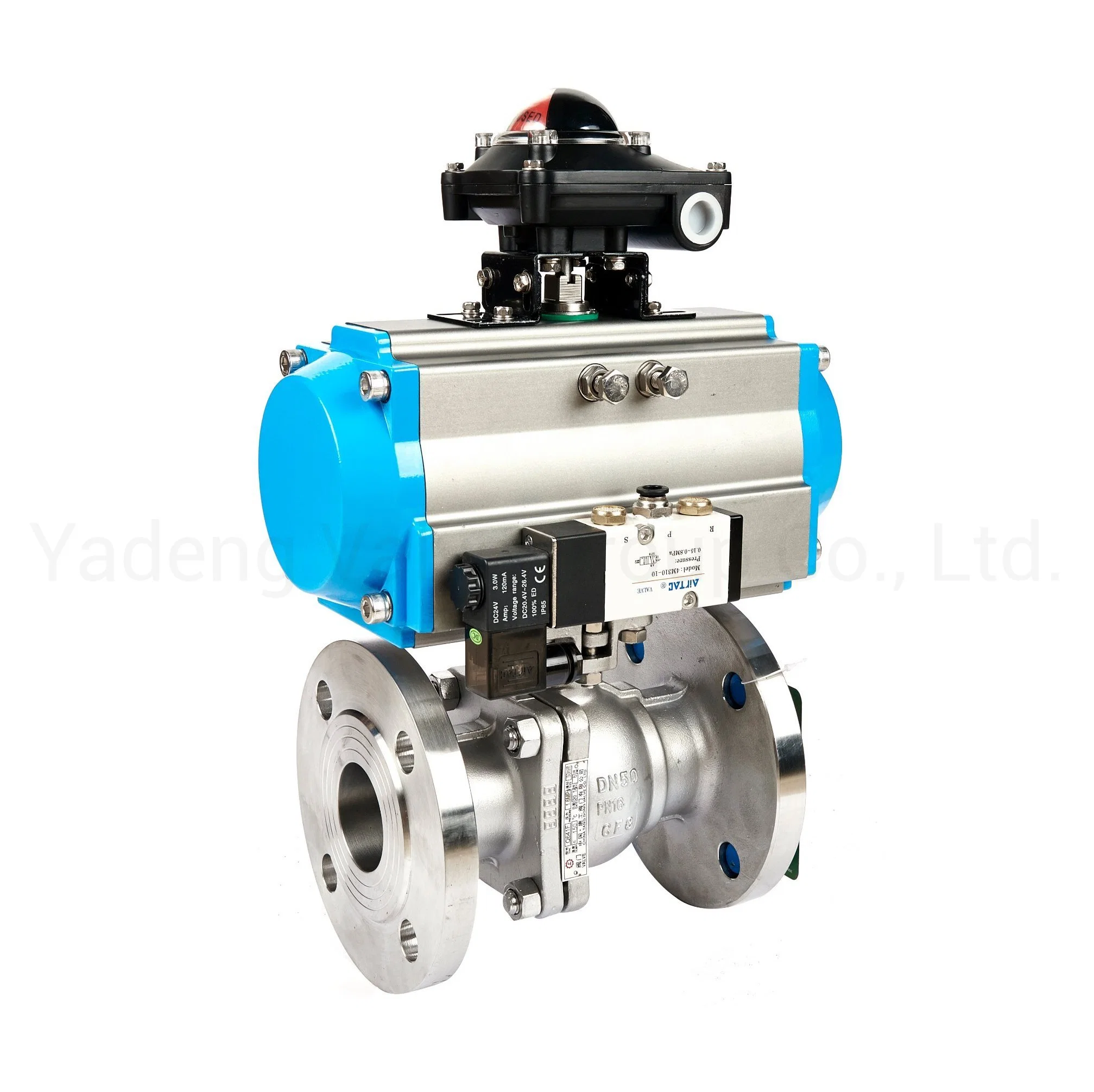 Pneumatic Actuator Special Material Cast Steel Water Industrial Flanged Ball Valve