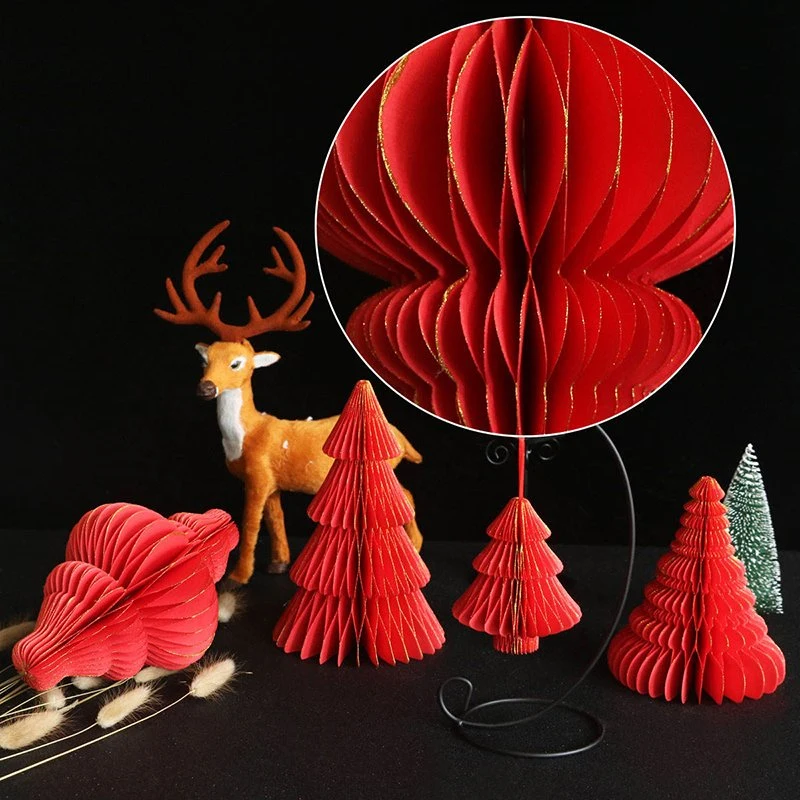 Wholesale/Supplier Paper Honeycomb Decorations Christmas Paper Baubles Christmas Tree Ornaments Window Display