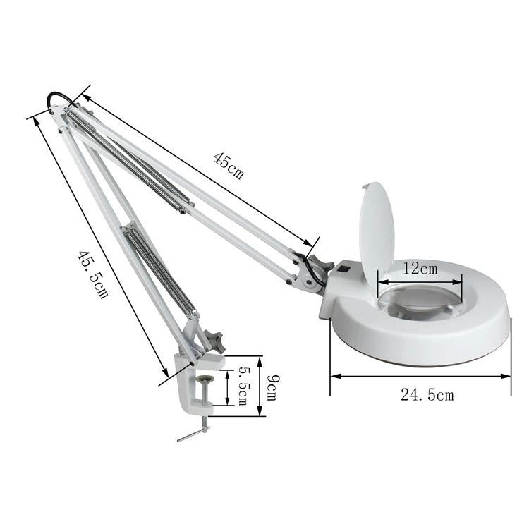 High quality/High cost performance  Workshops Beauty Salon Magnifying Lamp Desk Clamp Illuminated Magnifier LED Magnifier Lamp